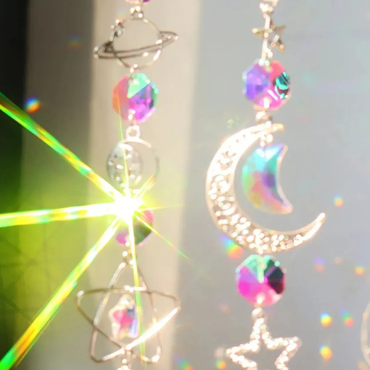 Crystal Wind Chime Rainbow Maker Sun Catcher Dream Catcher Pendant Home Garden Decor Wind Chime, Holiday, Festival, Home Decor