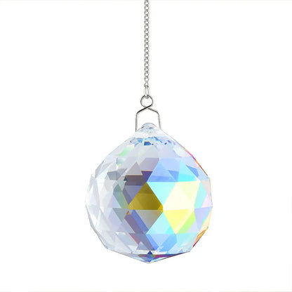 1pc Crystal Suncatcher Wind Chimes Gardening Crafts Transparent Pendant Hanging Decoration Rainbow Maker Prism Home Decor
